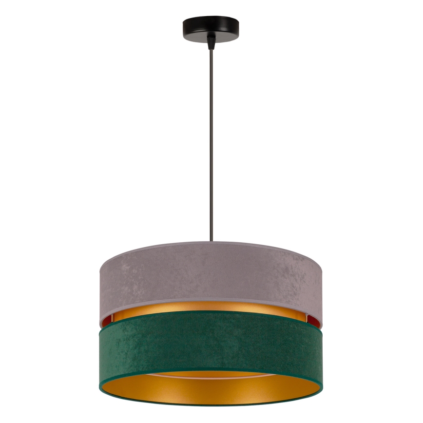 Duolla - Suspension filaire DUO 1xE27/15W/230V d. 40 cm gris/vert/doré