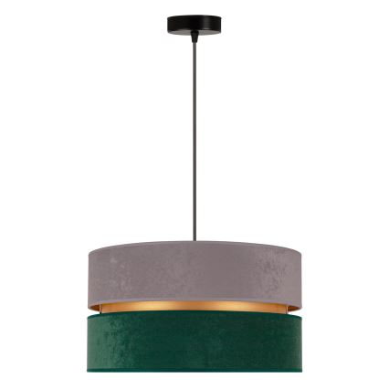 Duolla - Suspension filaire DUO 1xE27/15W/230V d. 40 cm gris/vert/doré