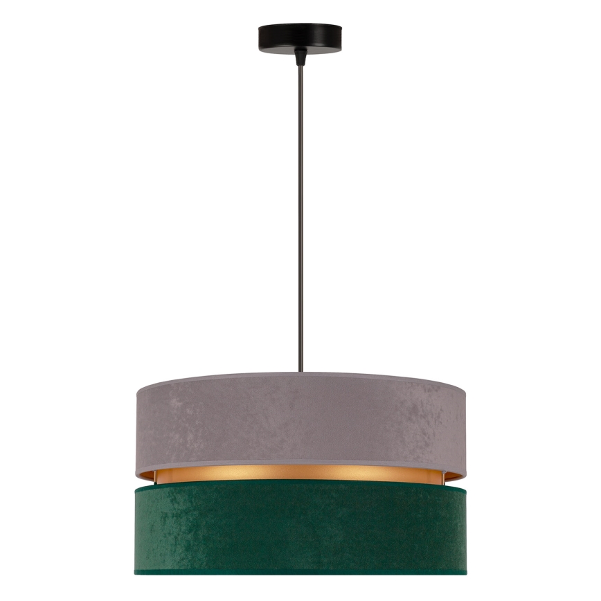 Duolla - Suspension filaire DUO 1xE27/15W/230V d. 40 cm gris/vert/doré