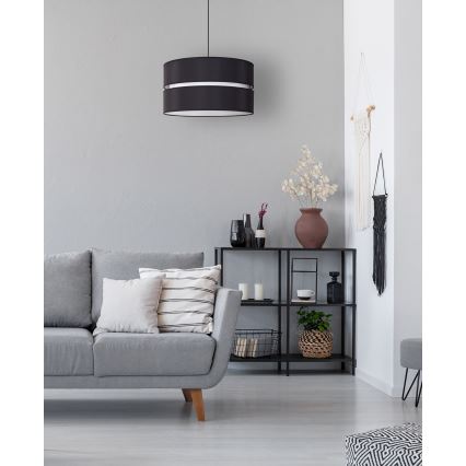 Duolla - Suspension filaire DUO 1xE27/15W/230V d. 40 cm noir/blanc