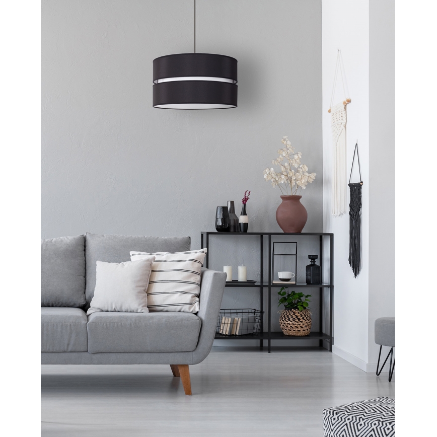 Duolla - Suspension filaire DUO 1xE27/15W/230V d. 40 cm noir/blanc