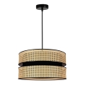 Duolla - Suspension filaire DUO 1xE27/15W/230V d. 40 cm rotin/noir