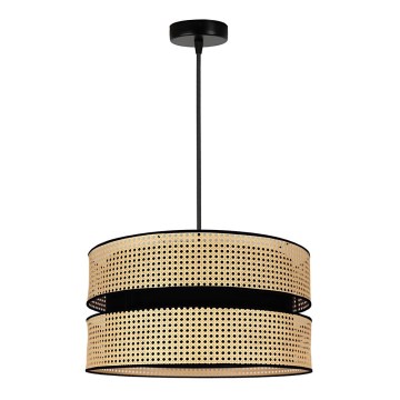 Duolla - Suspension filaire DUO 1xE27/15W/230V d. 40 cm rotin/noir