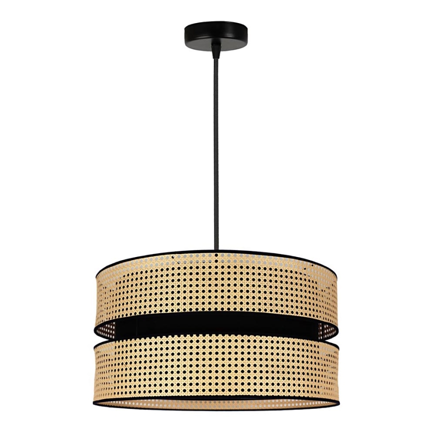 Duolla - Suspension filaire DUO 1xE27/15W/230V d. 40 cm rotin/noir