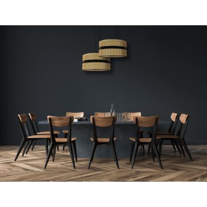 Duolla - Suspension filaire DUO 1xE27/15W/230V d. 40 cm rotin/noir