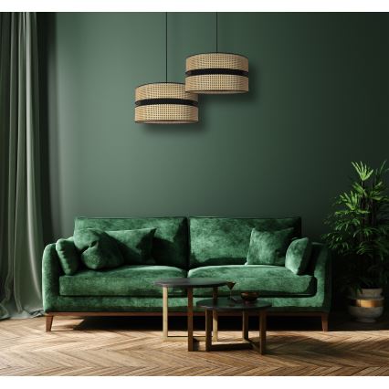 Duolla - Suspension filaire DUO 1xE27/15W/230V d. 40 cm rotin/noir