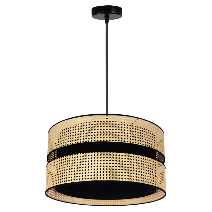 Duolla - Suspension filaire DUO 1xE27/15W/230V d. 40 cm rotin/noir