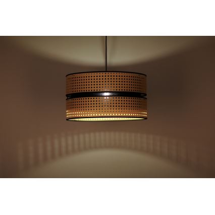 Duolla - Suspension filaire DUO 1xE27/15W/230V d. 40 cm rotin/noir