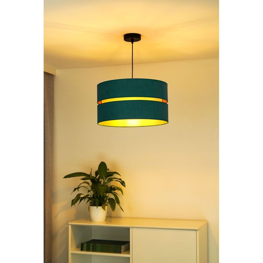Duolla - Suspension filaire DUO 1xE27/15W/230V d. 40 cm turquoise/doré