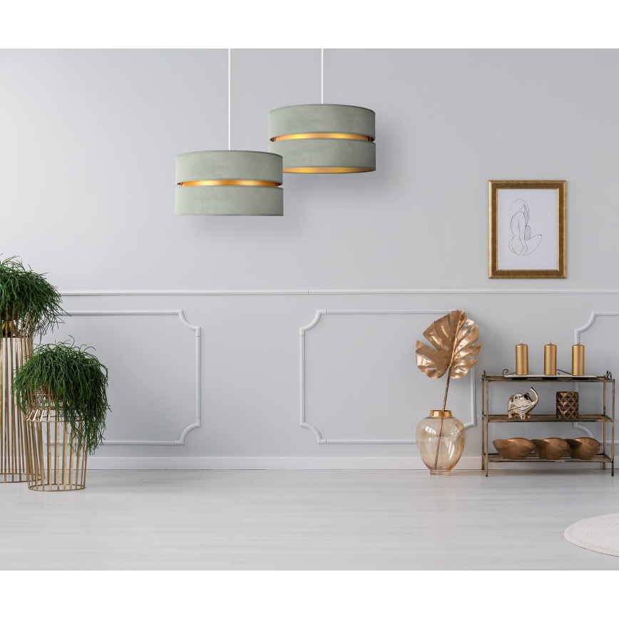 Duolla - Suspension filaire DUO 1xE27/15W/230V d. 40 cm vert clair/doré