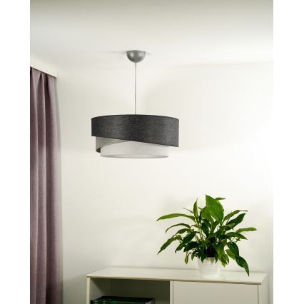 Duolla - Suspension filaire KOBO 1xE27/15W/230V d. 45 cm anthracite/gris/blanc