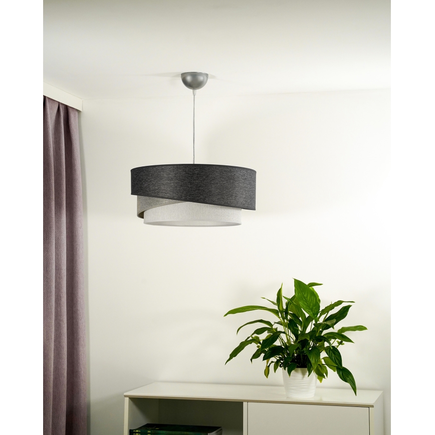 Duolla - Suspension filaire KOBO 1xE27/15W/230V d. 45 cm anthracite/gris/blanc