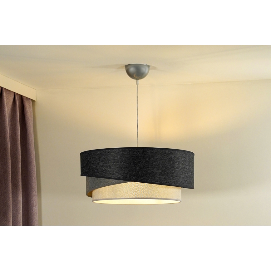 Duolla - Suspension filaire KOBO 1xE27/15W/230V d. 45 cm anthracite/gris/blanc