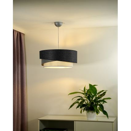 Duolla - Suspension filaire KOBO 1xE27/15W/230V d. 45 cm anthracite/gris/blanc
