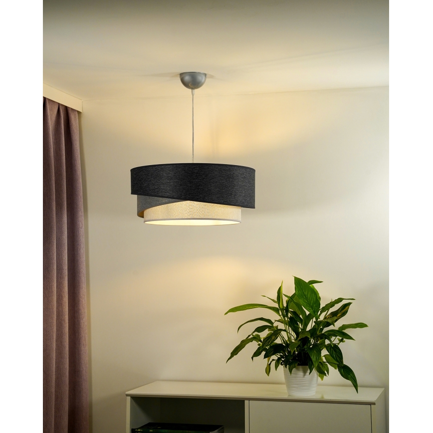 Duolla - Suspension filaire KOBO 1xE27/15W/230V d. 45 cm anthracite/gris/blanc