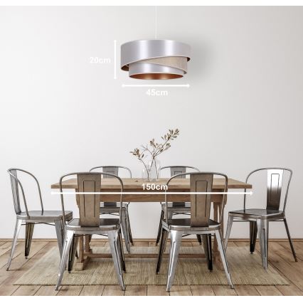 Duolla - Suspension filaire KOBO 1xE27/15W/230V d. 45 cm argent/doré
