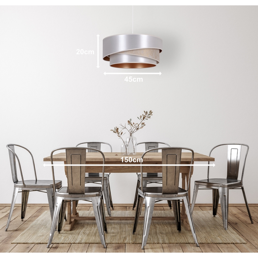 Duolla - Suspension filaire KOBO 1xE27/15W/230V d. 45 cm argent/doré