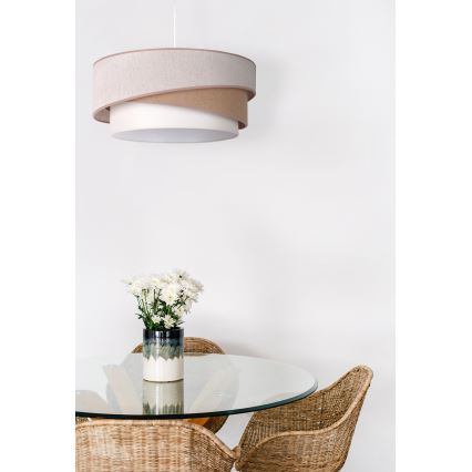 Duolla - Suspension filaire KOBO 1xE27/15W/230V d. 45 cm beige/marron/blanc