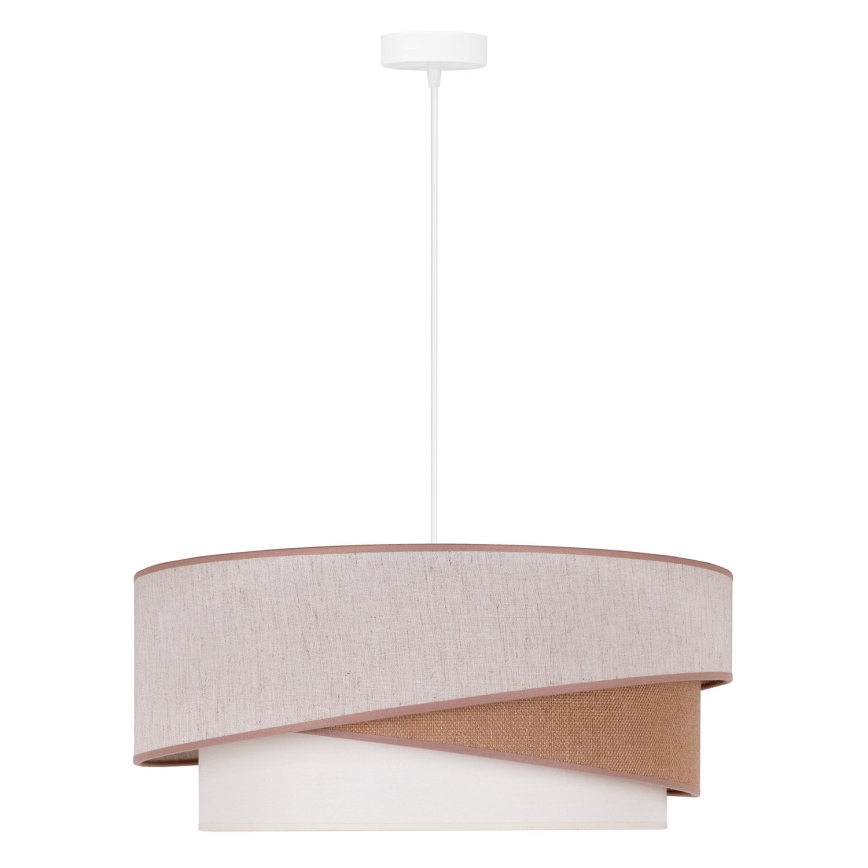 Duolla - Suspension filaire KOBO 1xE27/15W/230V d. 45 cm beige/marron/blanc