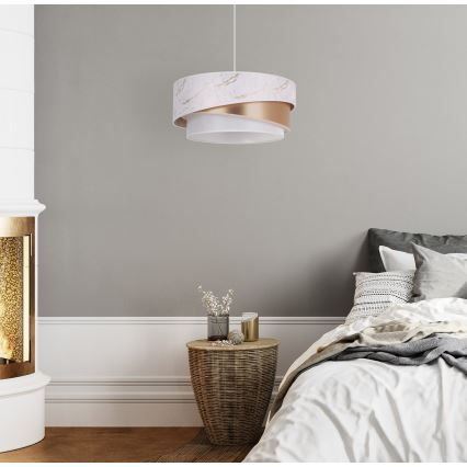 Duolla - Suspension filaire KOBO 1xE27/15W/230V d. 45 cm blanc/or rose