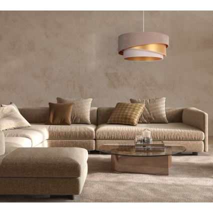 Duolla - Suspension filaire KOBO 1xE27/15W/230V d. 45 cm marron/doré/crème