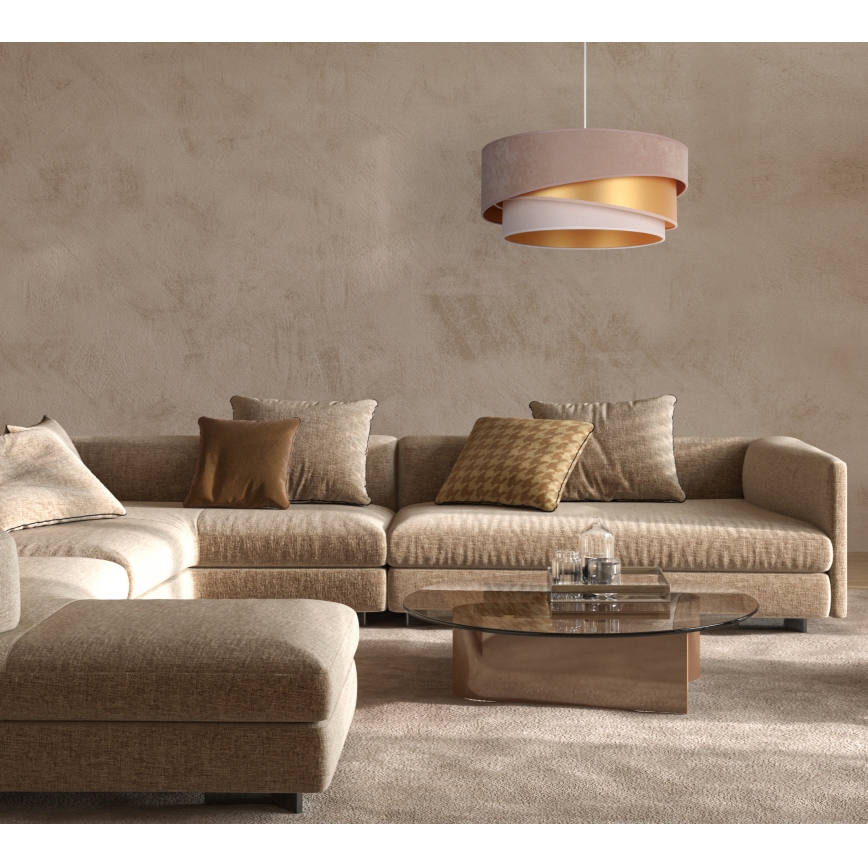 Duolla - Suspension filaire KOBO 1xE27/15W/230V d. 45 cm marron/doré/crème