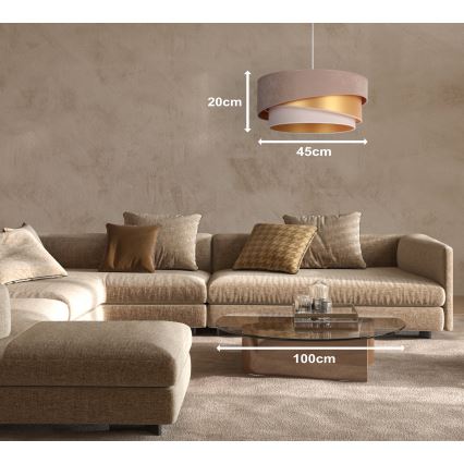 Duolla - Suspension filaire KOBO 1xE27/15W/230V d. 45 cm marron/doré/crème