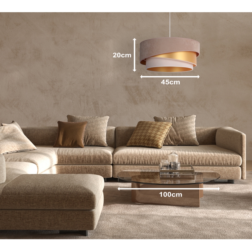 Duolla - Suspension filaire KOBO 1xE27/15W/230V d. 45 cm marron/doré/crème