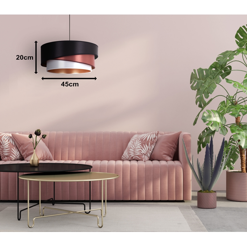 Duolla - Suspension filaire KOBO 1xE27/15W/230V d. 45 cm noir/bordeaux/argent
