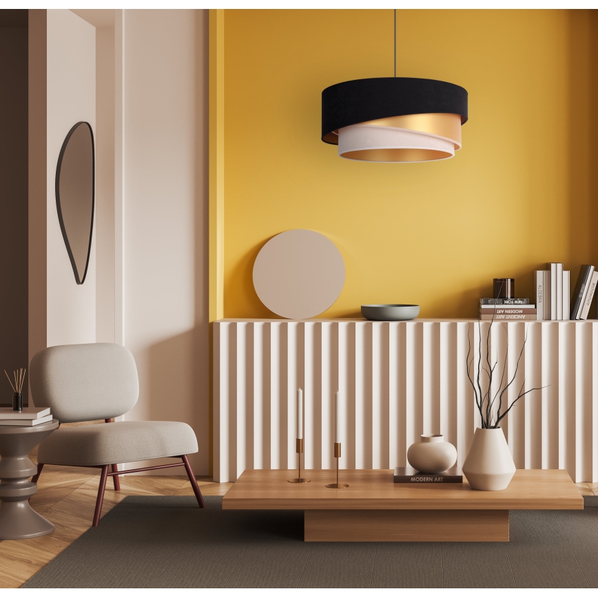 Duolla - Suspension filaire KOBO 1xE27/15W/230V d. 45 cm noir/doré/crème