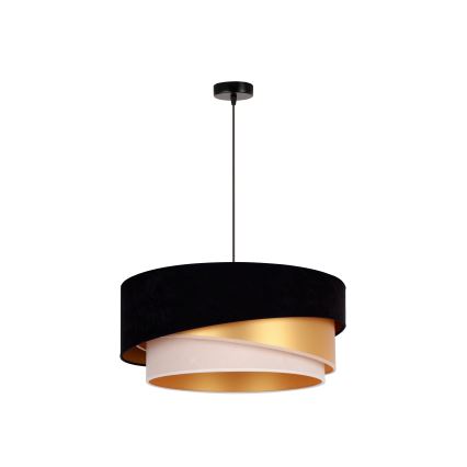 Duolla - Suspension filaire KOBO 1xE27/15W/230V d. 45 cm noir/doré/crème