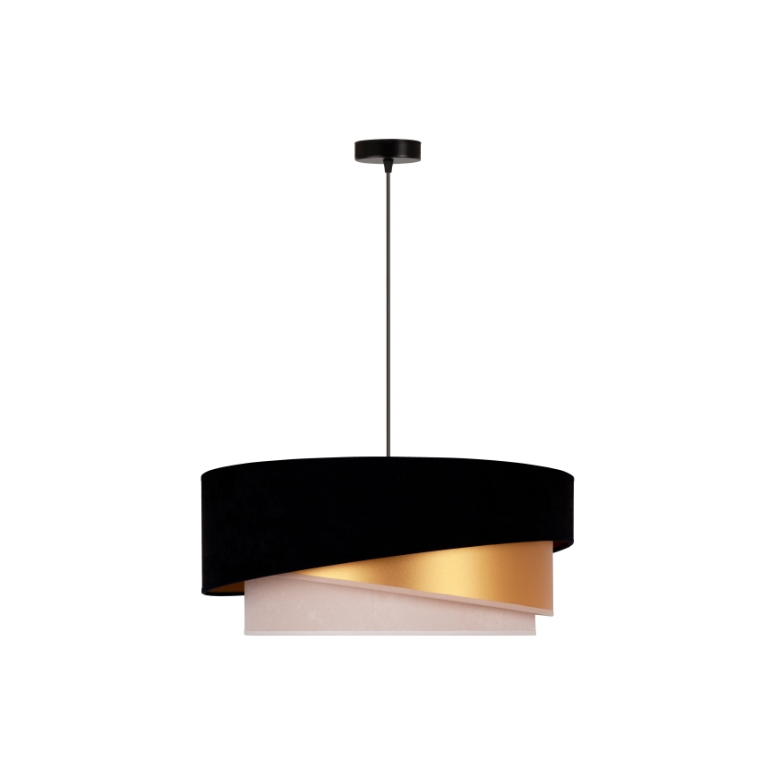 Duolla - Suspension filaire KOBO 1xE27/15W/230V d. 45 cm noir/doré/crème