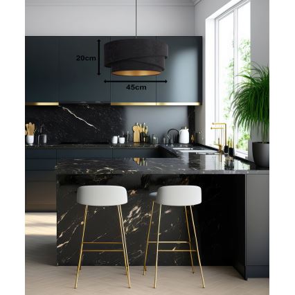 Duolla - Suspension filaire KOBO 1xE27/15W/230V d. 45 cm noir/doré