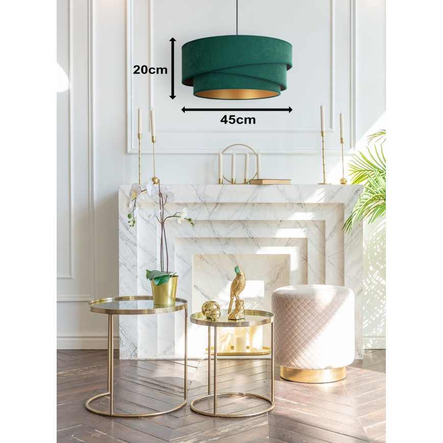Duolla - Suspension filaire KOBO 1xE27/15W/230V d. 45 cm vert/doré