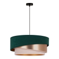 Duolla - Suspension filaire KOBO 1xE27/15W/230V d. 45 cm vert/or rose/crème