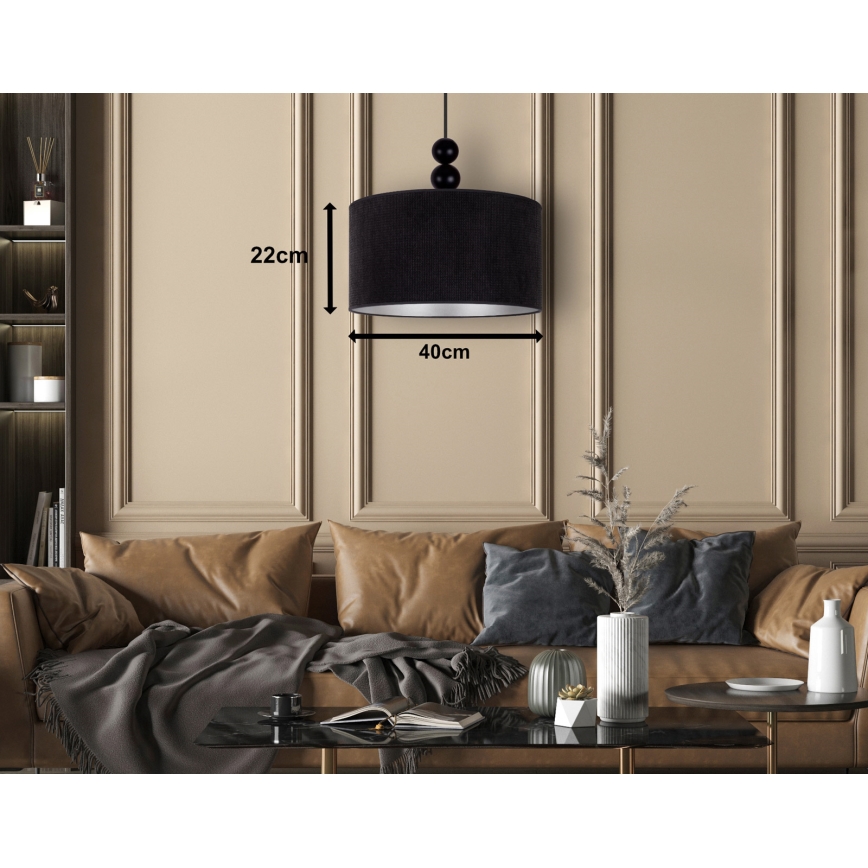 Duolla - Suspension filaire LYON 1xE27/15W/230V d. 40 cm noir