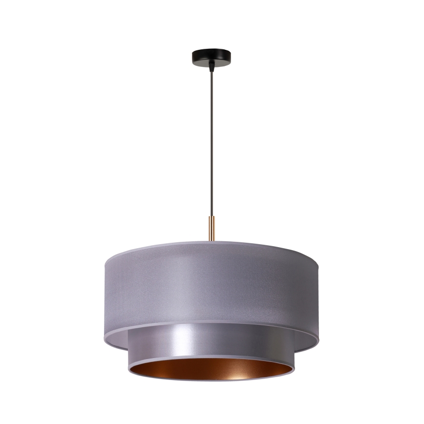 Duolla - Suspension filaire NANTES 1xE27/15W/230V diam. 45 cm argent/cuivre