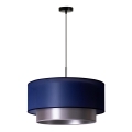 Duolla - Suspension filaire NANTES 1xE27/15W/230V diam. 45 cm bleu/argent