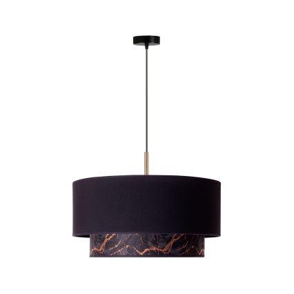 Duolla - Suspension filaire NANTES 1xE27/15W/230V diam. 45 cm noir/cuivre