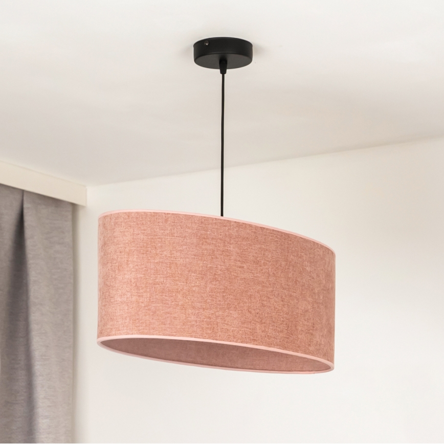 Duolla - Suspension filaire OVAL 1xE27/15W/230V rose