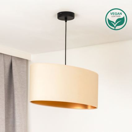 Duolla - Suspension filaire OVAL VEGAN 1xE27/15W/230V crème