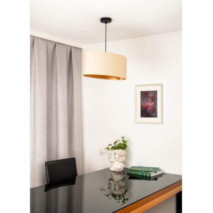 Duolla - Suspension filaire OVAL VEGAN 1xE27/15W/230V crème