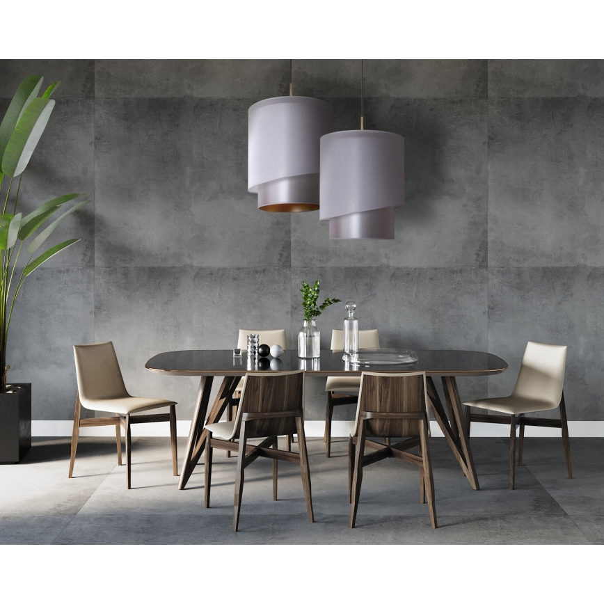 Duolla - Suspension filaire PARIS 1xE27/15W/230V diam. 40 cm argent/doré