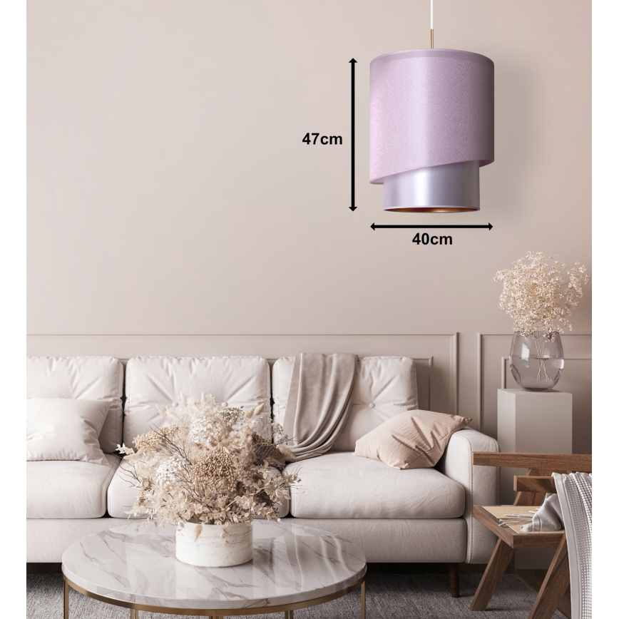 Duolla - Suspension filaire PARIS 1xE27/15W/230V diam. 40 cm rose/argent/cuivre