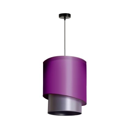 Duolla - Suspension filaire PARIS 1xE27/15W/230V diam. 40 cm violet/argent