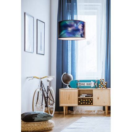 Duolla - Suspension filaire PRINT M 1xE27/40W/230V d. 35 cm bleu