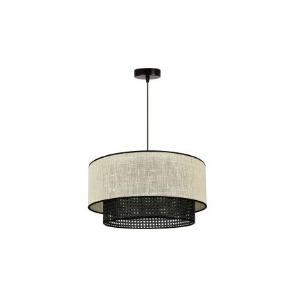 Duolla - Suspension filaire RATTAN YUTE 1xE27/15W/230V d. 45 cm crème/noir