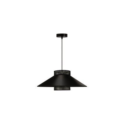 Duolla - Suspension filaire RIO RATTAN 1xE27/15W/230V d. 45 cm noir/doré