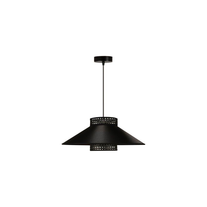 Duolla - Suspension filaire RIO RATTAN 1xE27/15W/230V d. 45 cm noir/doré