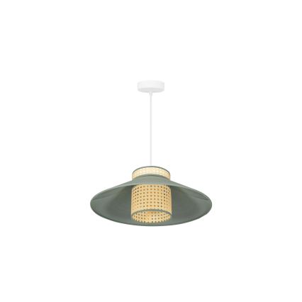 Duolla - Suspension filaire RIO RATTAN 1xE27/15W/230V d. 45 cm vert/rotin